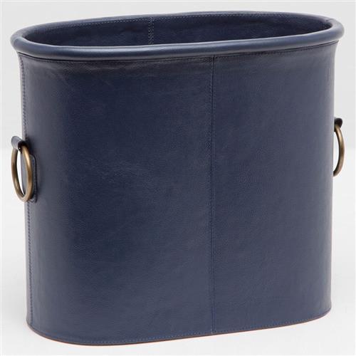 Ogden Modern Classic Navy Leather Magazine Holder - Thumbnail 3