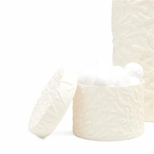 Alanya French Country White Porcelain Canister - Small - Thumbnail 2