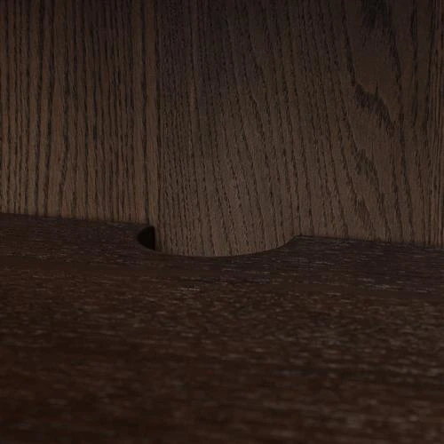 Wood grain close-up showing texture of cabinetry.