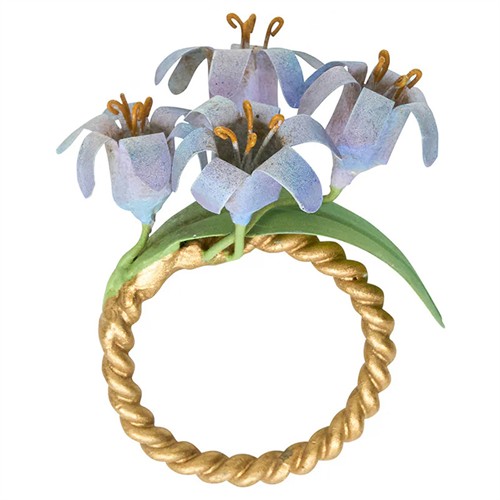 Juliska Meadow Walk Floral French Country Gold Iron Napkin Ring - Set of 4 - Thumbnail 2
