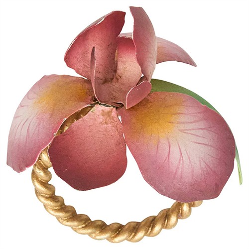 Juliska Meadow Walk Floral French Country Gold Iron Napkin Ring - Set of 4 - Thumbnail 3