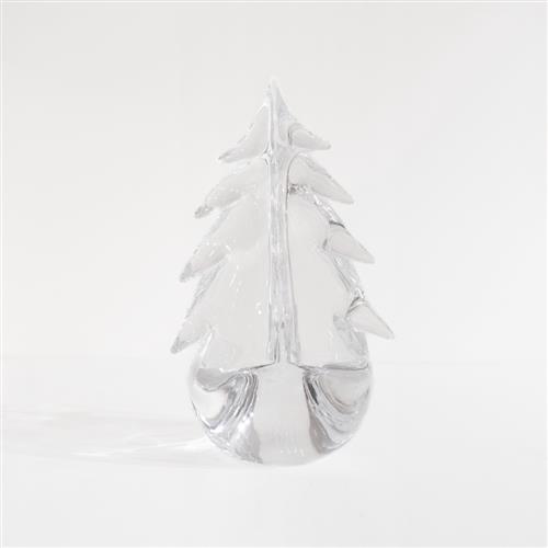 Simon Pearce Modern Vermont Snowy Branches Evergreen Glass Tree
