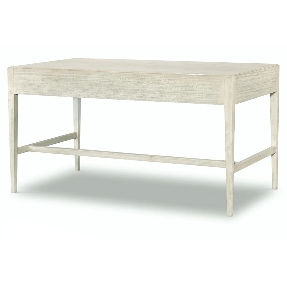 A white wooden table without drawers