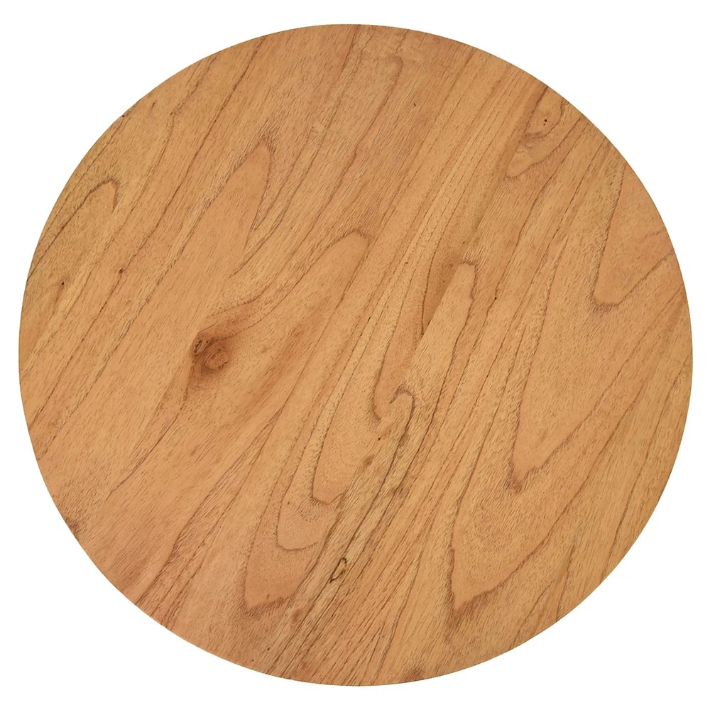 A close-up of the wooden top of a side table, showcasing the wood grain.