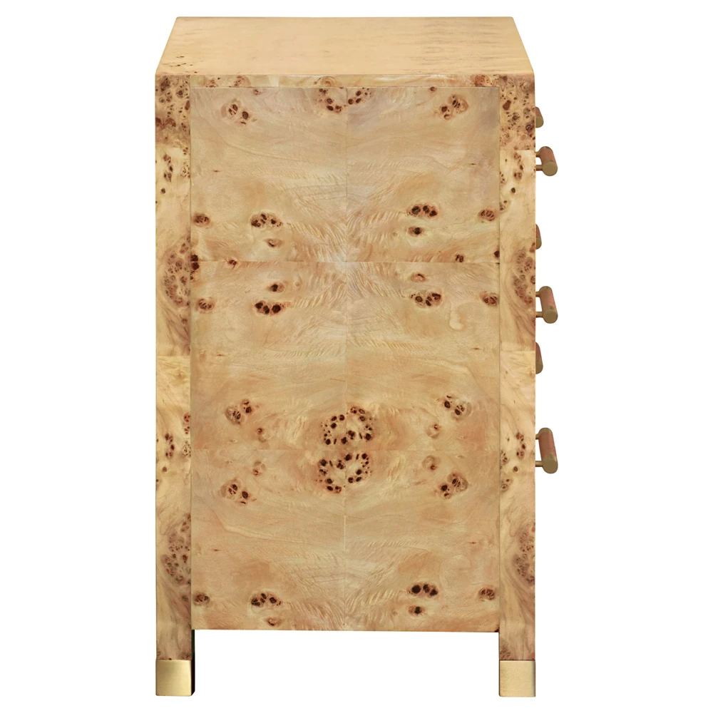 the back of a wooden dresser