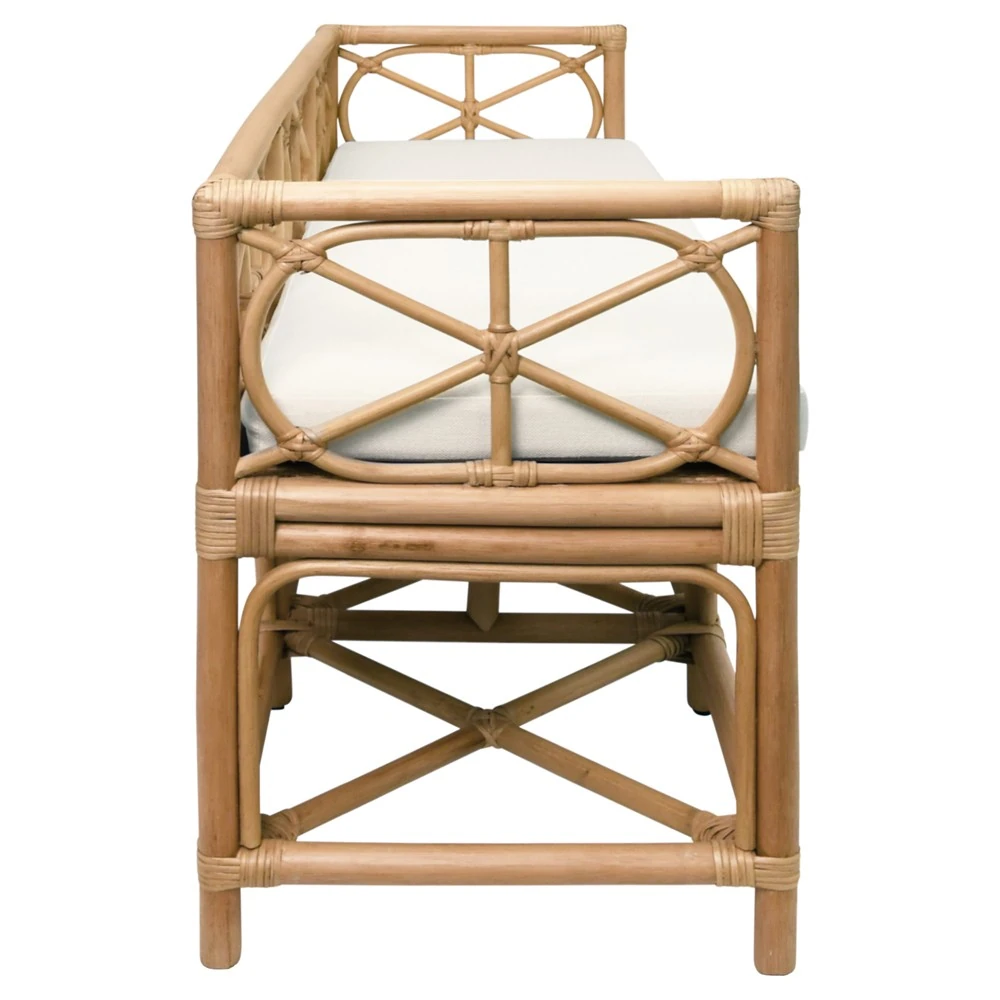 Back of rattan bench