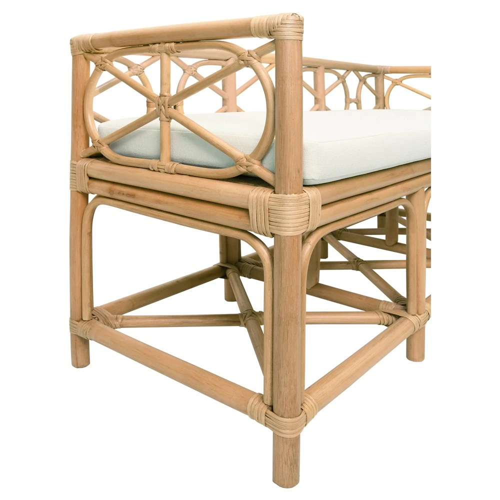 Rattan bench from another angle