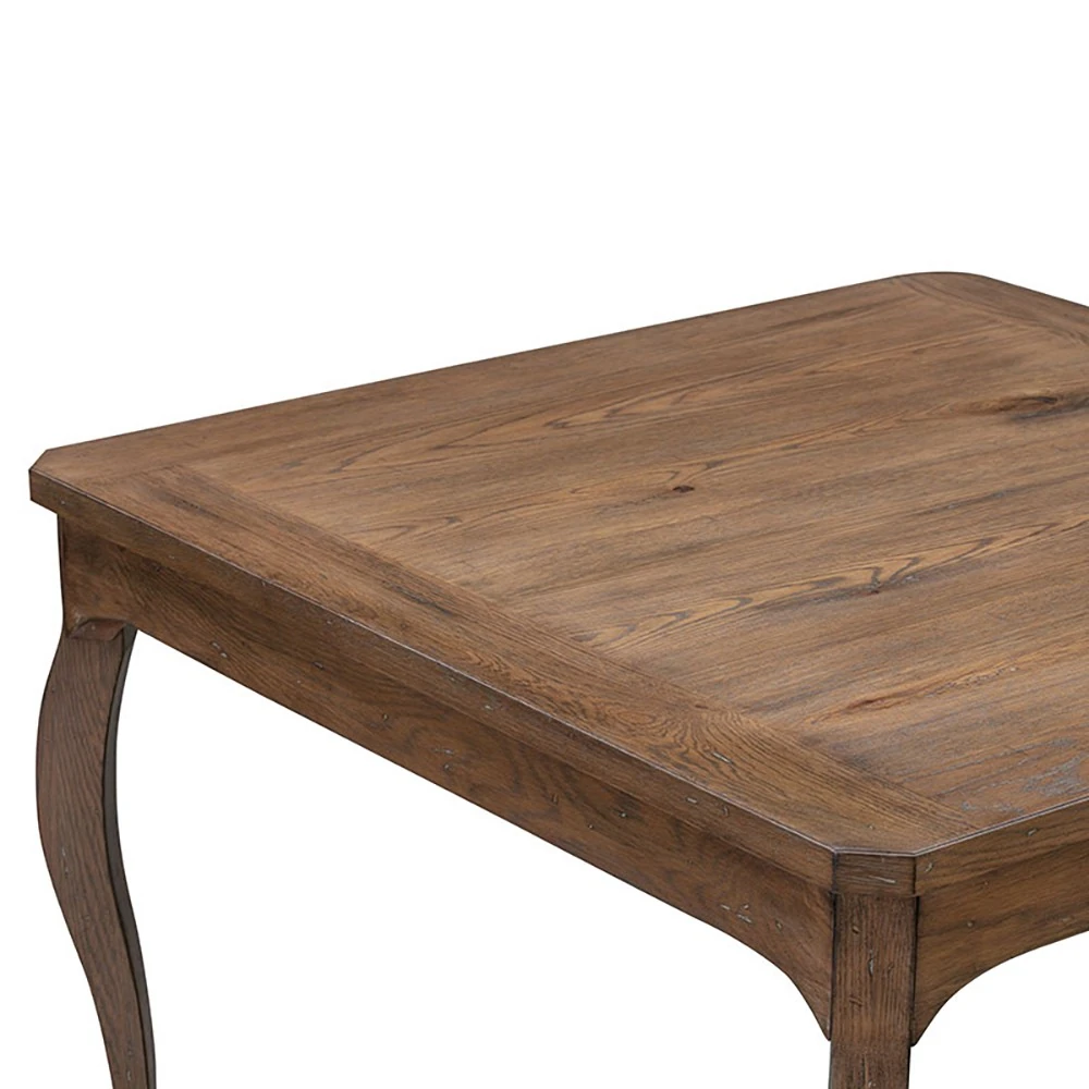 A corner of a wooden table