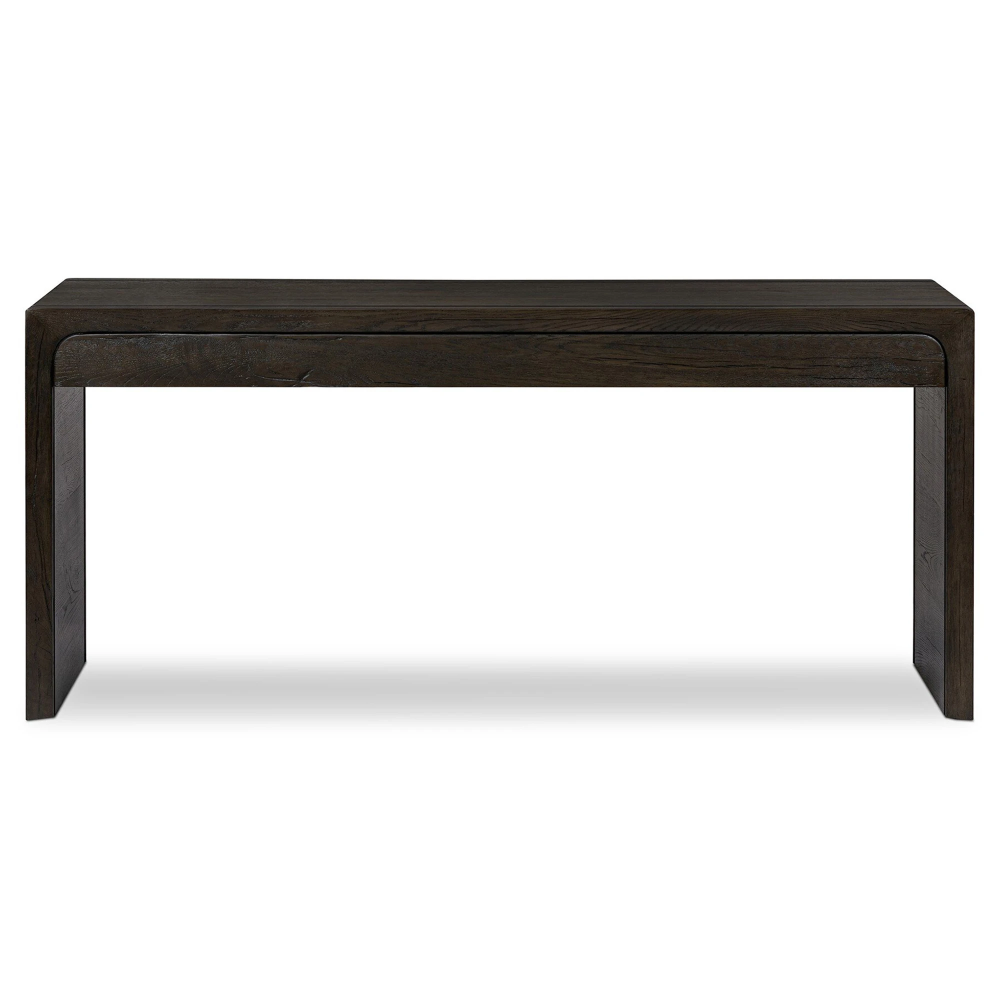 Close view of the wood grain texture on the tabletop.