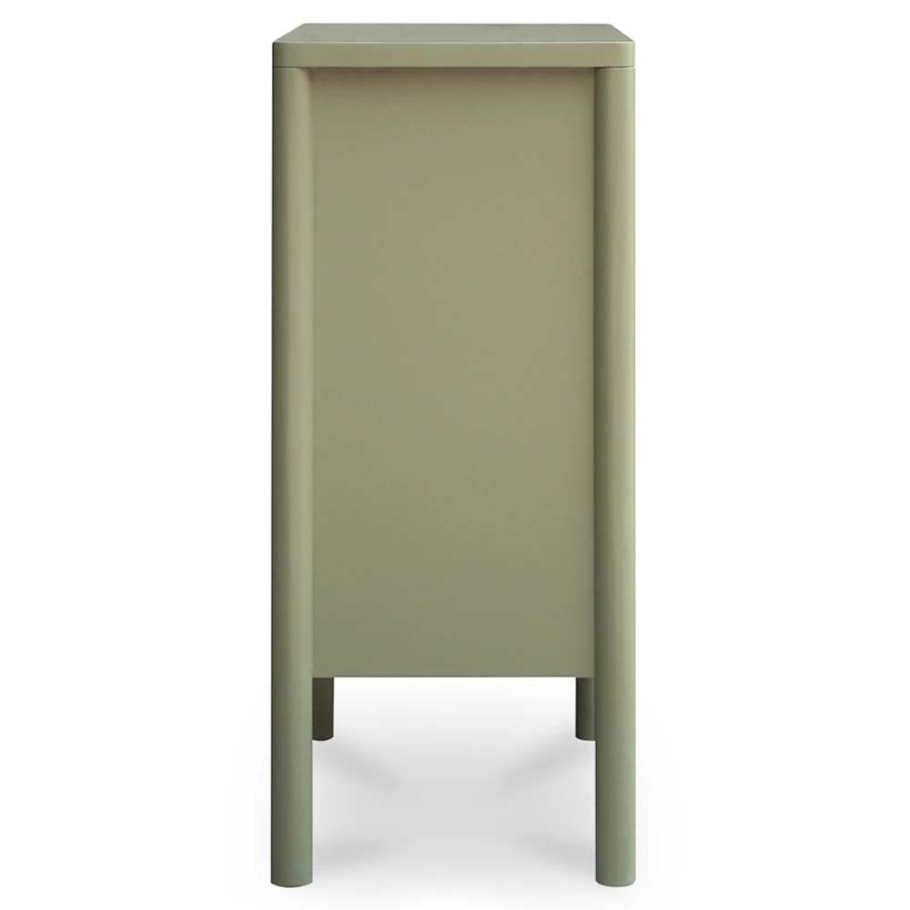 open cabinet interior revealing wood shelving and rear panel