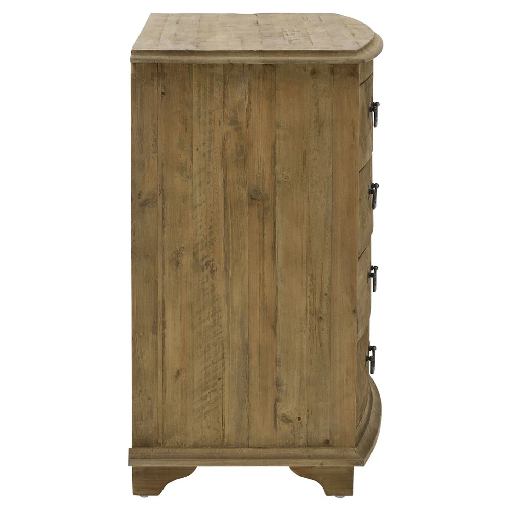 The back of a wooden dresser.