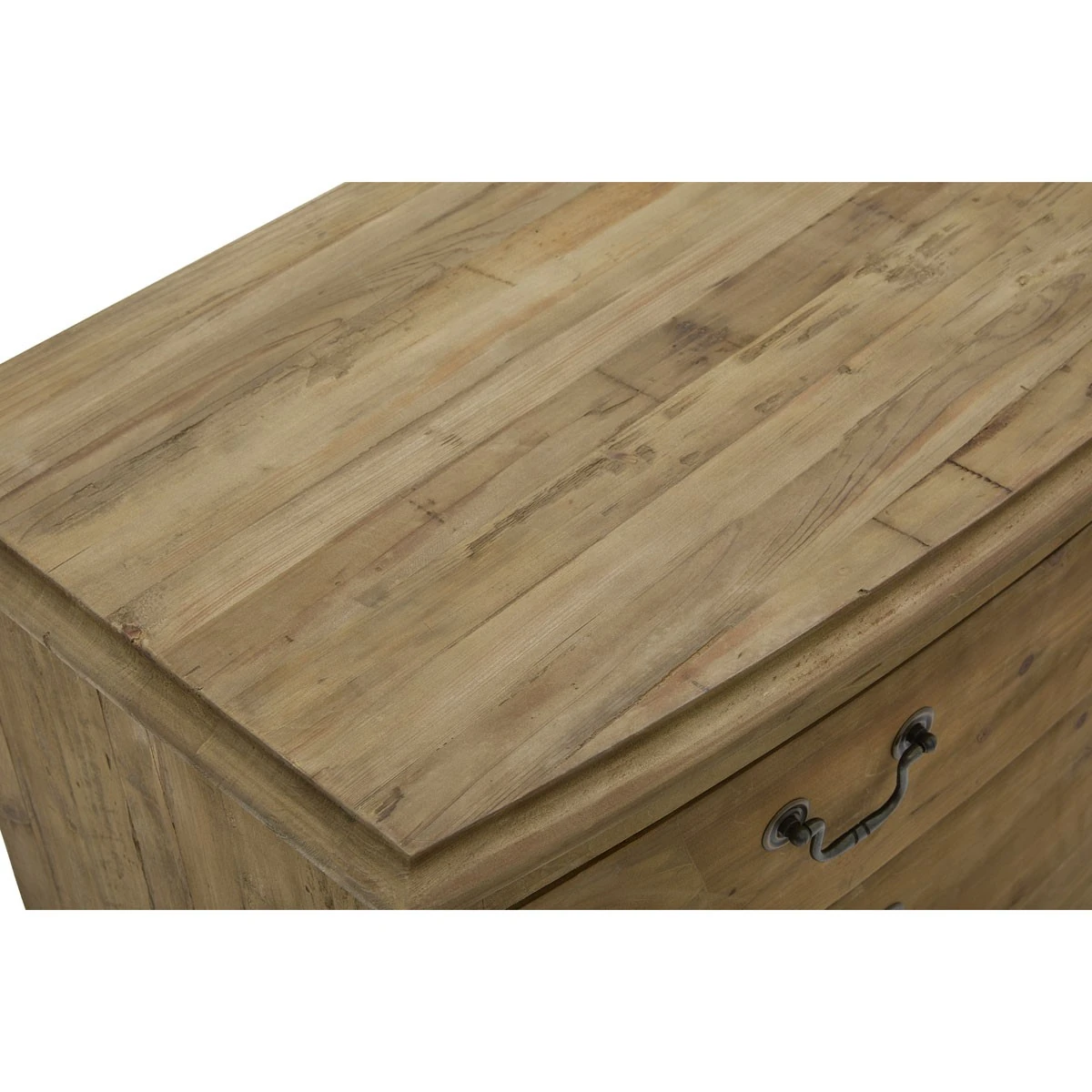 The top of a wooden dresser.