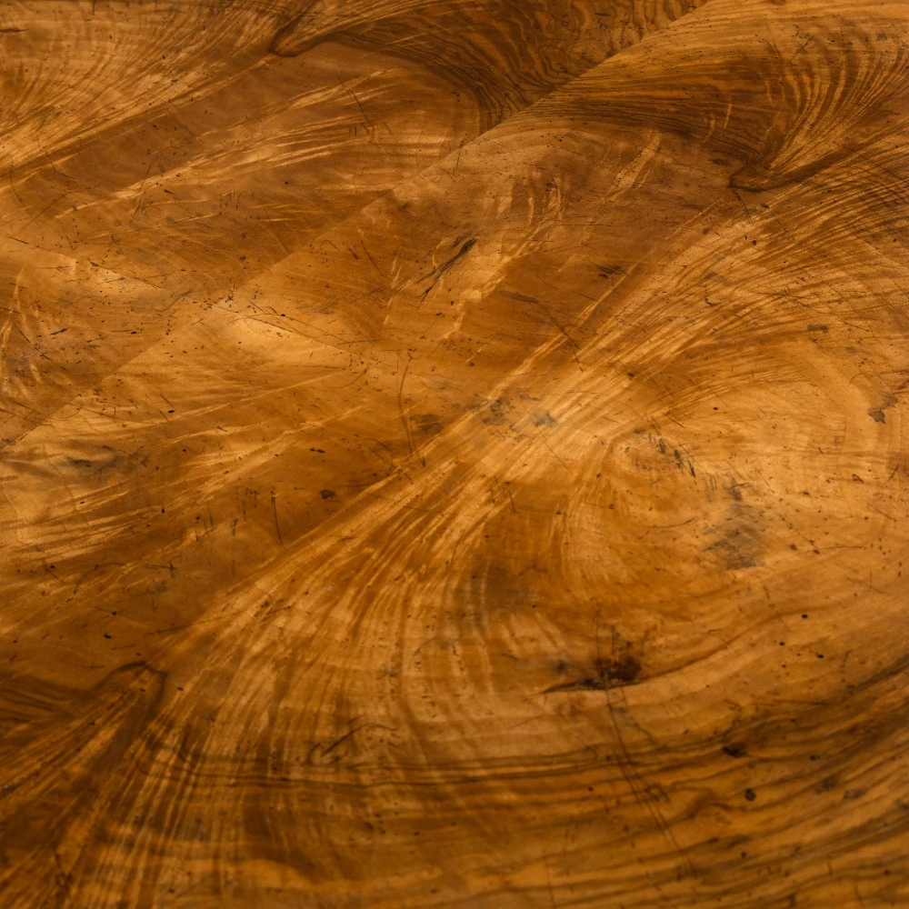A close-up of the wooden table's surface.