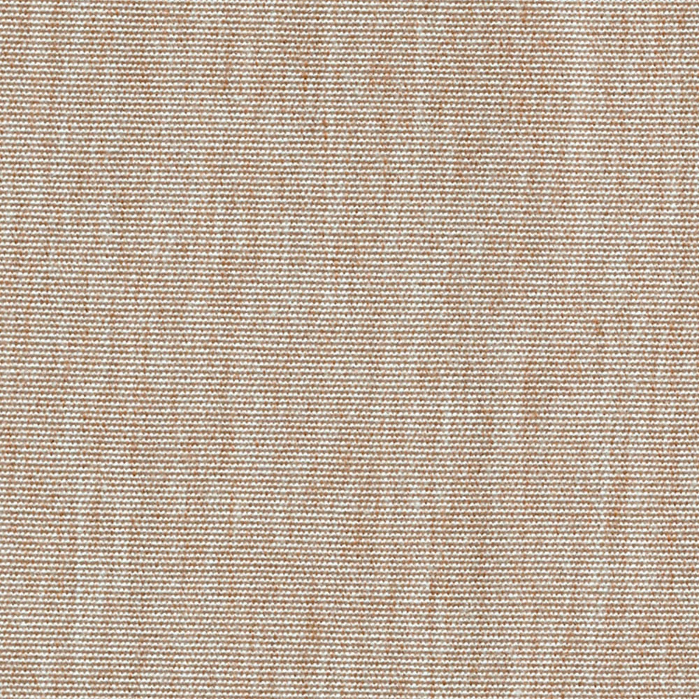 A close-up of the beige fabric of the ottoman.