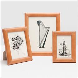 Pigeon And Poodle Eton Modern Classic Aged Caramel Leather Picture Frame - 4x6|