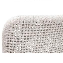 Kailey Coastal Beach White Performance Seat Woven Rope Mahogany Frame Counter Stool|