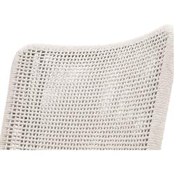 Kailey Coastal Beach White Performance Woven Rope Mahogany Frame Dining Side Chair - Set of 2|