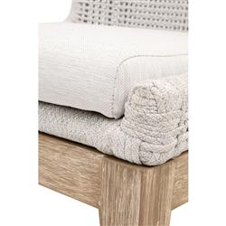 Kailey Coastal Beach White Performance Woven Rope Mahogany Frame Dining Side Chair - Set of 2|