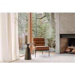 Uriah Industrial Loft Grey Aluminum Round Pedestal Side Table|