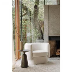 Uriah Industrial Loft Grey Aluminum Round Pedestal Side Table|