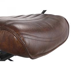 Reid Industrial Tufted Brown Upholstered Silver Iron Adjustable Office Chair|