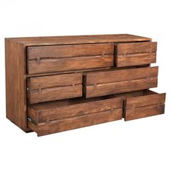 Atlas Rustic Lodge Brown Acacia Wood 6 Drawer Dresser|