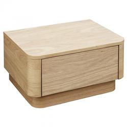 Rex Coastal Light Brown Oak Wood 1 Drawer Nightstand|