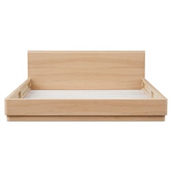 Rex Coastal Light Brown Oak Wood Platform Bed - Queen|