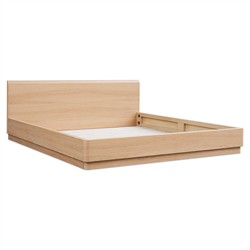 Rex Coastal Light Brown Oak Wood Platform Bed - Queen|