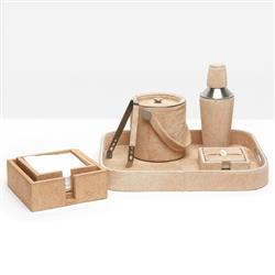 Browmley Rustic Lodge Beige Hair on Hide Rectangular Tray|