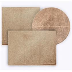 Tanner Rustic Beige Hide Round Placemat - Set of 2|