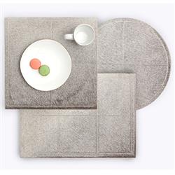 Tanner Rustic Grey Hide Round Placemat - Set of 2|