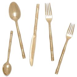 Liliana Hollywood Gold Stainless Steel 5 Piece Flatware Set|