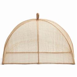 Rachel Beige Woven Sinamay Rectangular Serveware Food Cover - Set of 2|