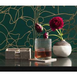 Bandar Rustic Lodge Brown Hair on Hide Striped Coaster - Set of 6|