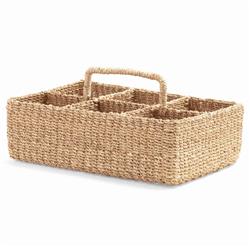 Voru Coastal Beach Brown Abaca Glassware Storage|