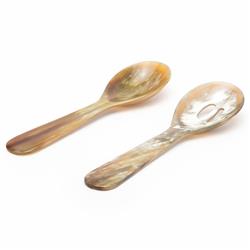 Gala Coastal Beach Brown Horn 2 Piece Serving Spoon|