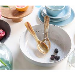 Gala Coastal Beach Brown Horn 2 Piece Serving Spoon|