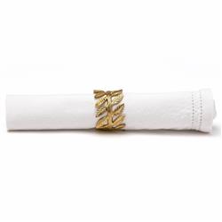 Emma Hollywood Regency Gold Brass Napkin Ring - Set of 4|