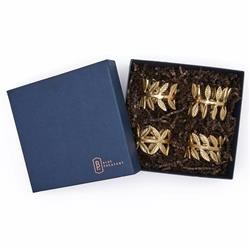 Emma Hollywood Regency Gold Brass Napkin Ring - Set of 4|