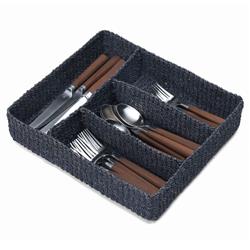 Voru Coastal Beach Blue Abaca Flatware Storage|