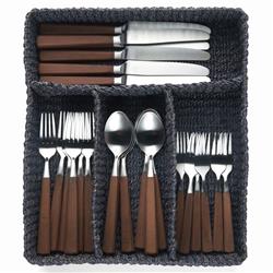 Voru Coastal Beach Blue Abaca Flatware Storage|