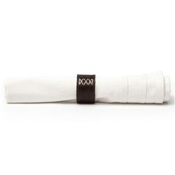 Morgan Rustic Lodge Brown Hair on Hide Napkin Ring - Set of 4|