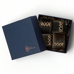 Morgan Rustic Lodge Brown Hair on Hide Napkin Ring - Set of 4|