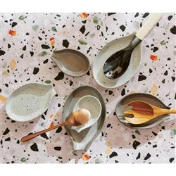 Marcus Modern Classic White Stoneware Spoon Rest - Set of 3|