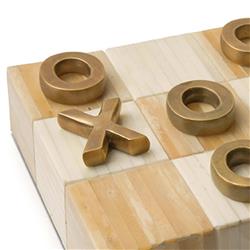 Tic Tac Toe Regency Brown Bone  Flat Board Game Set|