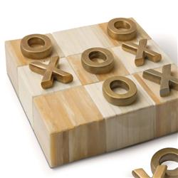 Tic Tac Toe Regency Brown Bone  Flat Board Game Set|