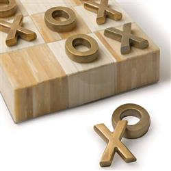 Tic Tac Toe Regency Brown Bone  Flat Board Game Set|