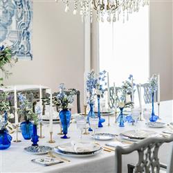 Transatlantica Global Blue Porcelain Cardinal Salad Bowl|