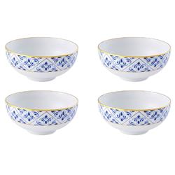 Transatlantica Global Bazaar Blue Porcelain Soup Bowl - Set of 4|